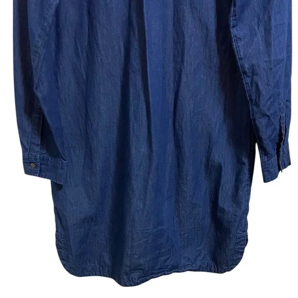 Old Navy Chambray Denim Shirt Dress Long Sleeve Cotton Tunic Western Boho Size M - Picture 10 of 11